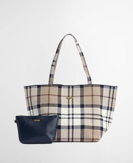 Layla Tartan Large Tote Bag Rosewood Tartan