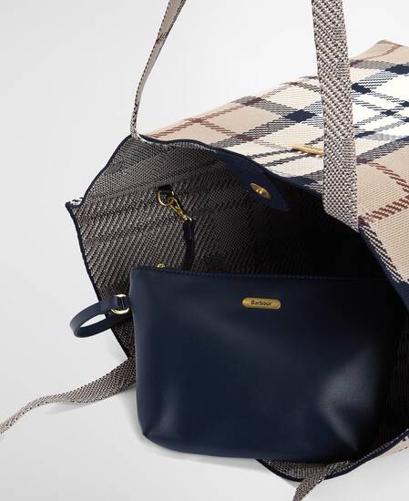 Layla Tartan Large Tote Bag Rosewood Tartan