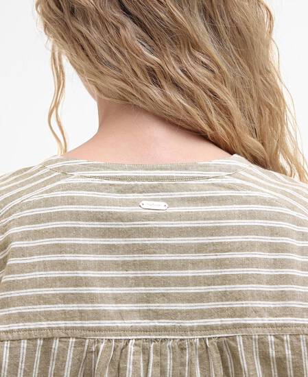 Bobby Striped Playsuit Dusky Green Stripe