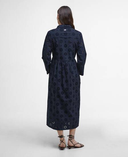 Melissa Broderie Anglaise Midi Dress Navy