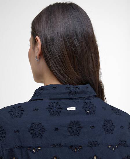 Melissa Broderie Anglaise Midi Dress Navy