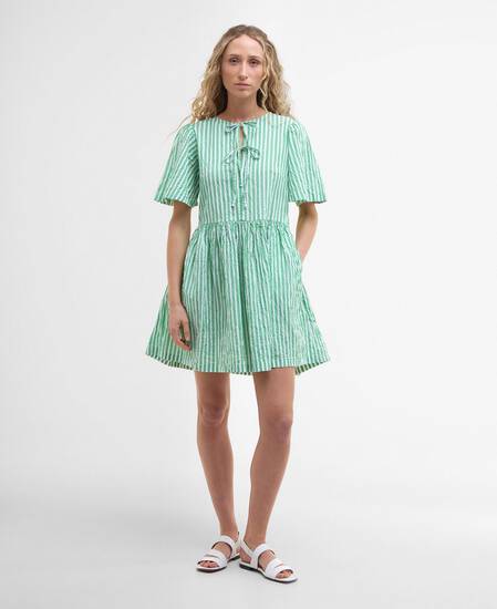 Daison Striped Mini Dress Kelly Green Stripe