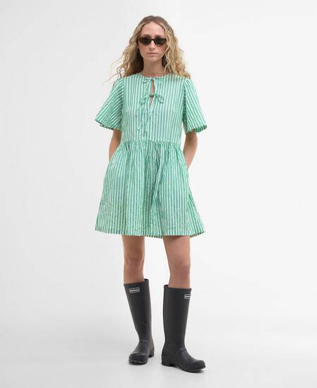 Daison Striped Mini Dress Kelly Green Stripe