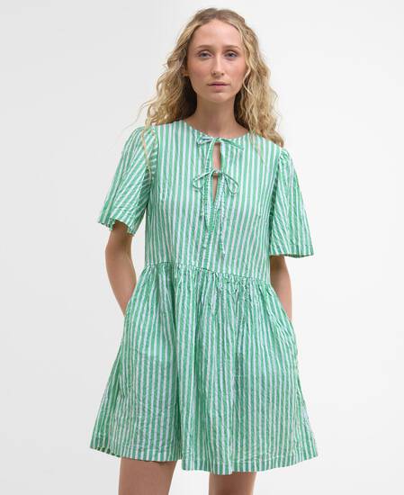 Daison Striped Mini Dress Kelly Green Stripe