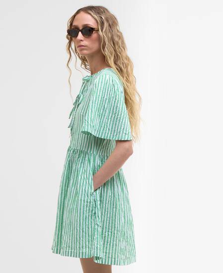 Daison Striped Mini Dress Kelly Green Stripe