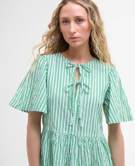 Daison Striped Mini Dress Kelly Green Stripe