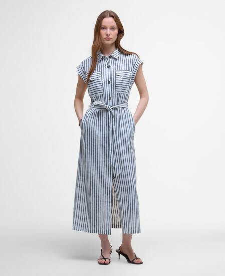 Abby Striped Midi Dress Navy/White Stripe