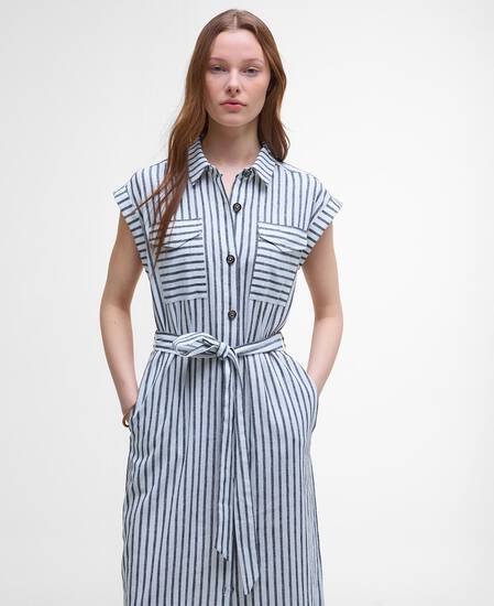 Abby Striped Midi Dress Navy/White Stripe