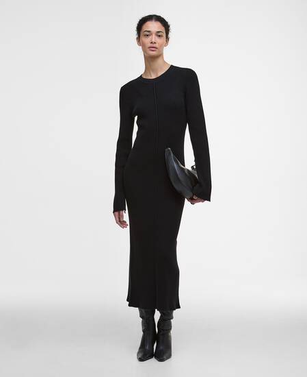 Anastasia Knitted Midi Dress Black
