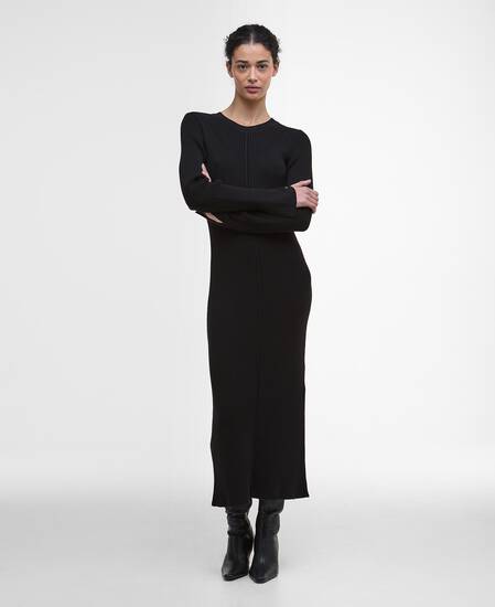 Anastasia Knitted Midi Dress Black