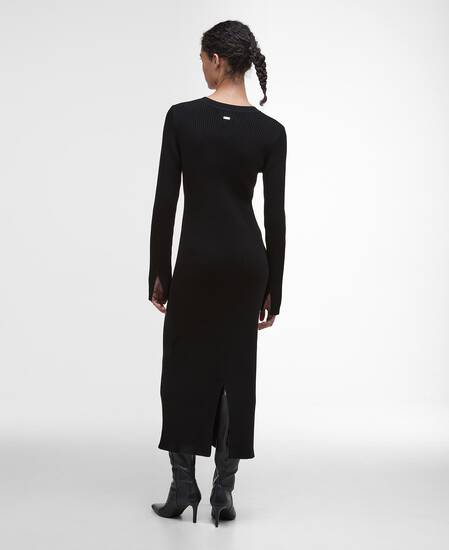 Anastasia Knitted Midi Dress Black