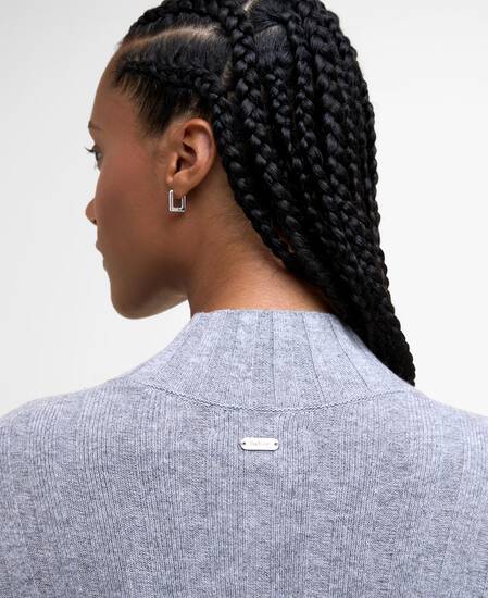 Sophia Knitted Midi Dress Light Grey