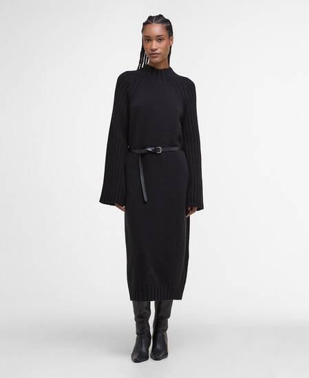 Vera Knitted Midi Dress Black