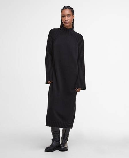 Vera Knitted Midi Dress Black