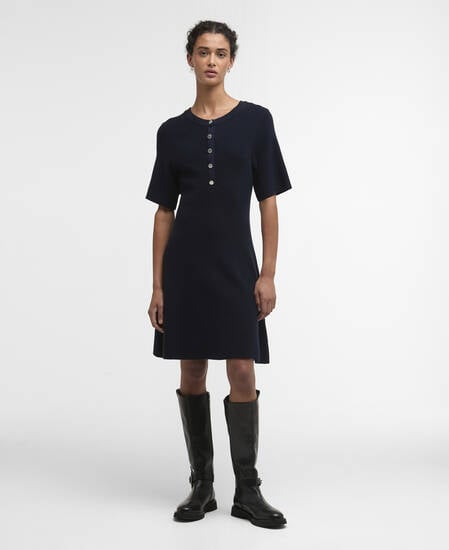 Camille Knitted Mini Dress Dark Navy