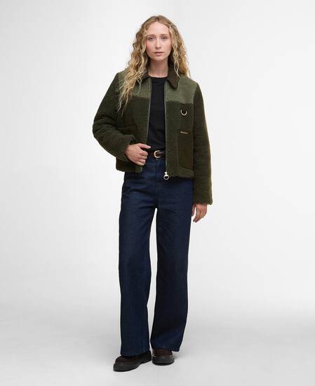 Malena Cropped Fleece Olive/Light Moss