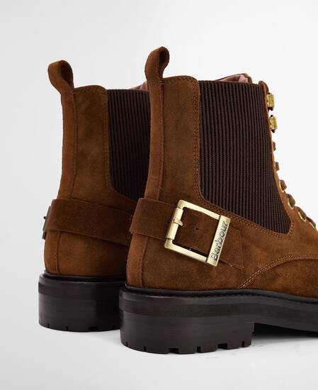 Leonie Lace-Up Boots Tobacco Suede