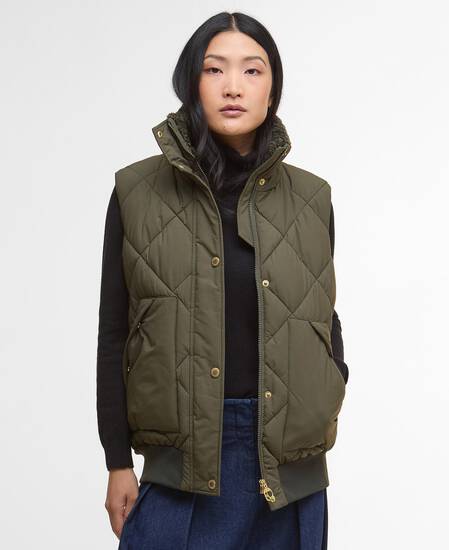 Becky Gilet Olive/Ancient Tartan