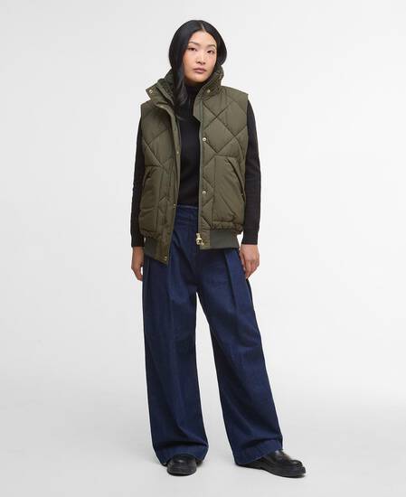 Becky Gilet Olive/Ancient Tartan