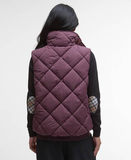 Becky Gilet Black Cherry/Muted Tartan