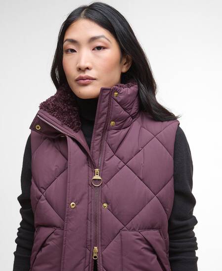 Becky Gilet Black Cherry/Muted Tartan