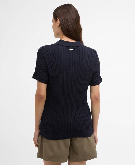 Hartland Knitted Polo Shirt Navy