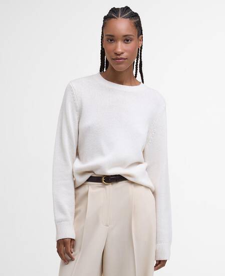 Woodhouse Wool-Cashmere Crew Neck Jumper Ecru