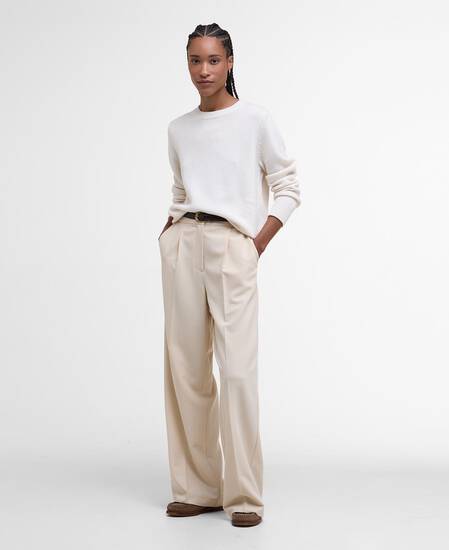 Woodhouse Wool-Cashmere Crew Neck Jumper Ecru