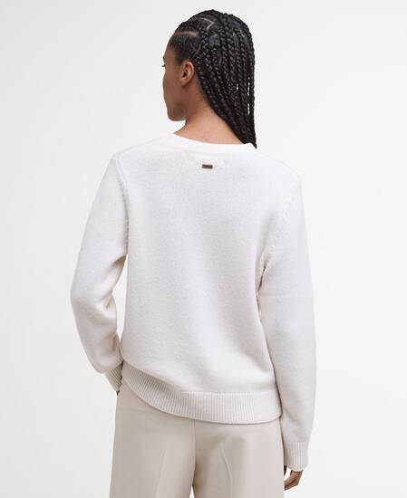 Woodhouse Wool-Cashmere Crew Neck Jumper Ecru