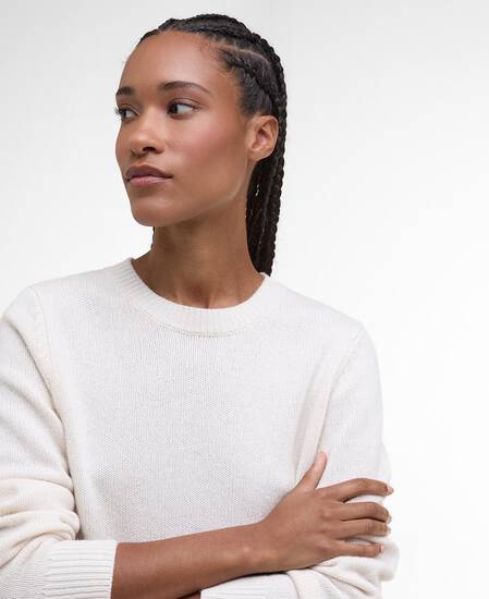 Woodhouse Wool-Cashmere Crew Neck Jumper Ecru