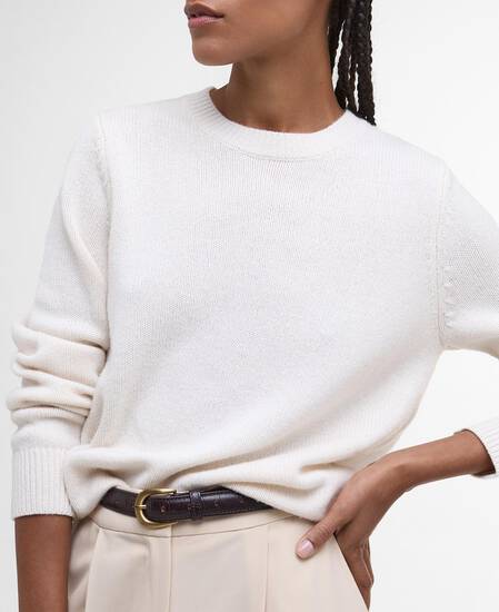 Woodhouse Wool-Cashmere Crew Neck Jumper Ecru