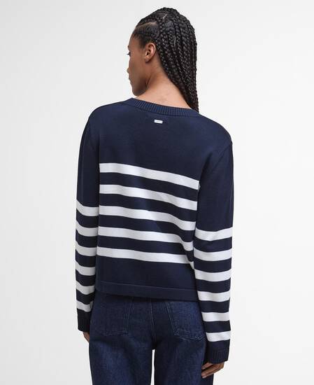 Demi Striped Crew Neck Jumper Dark Navy Stripe
