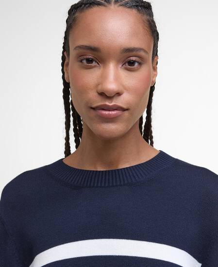 Demi Striped Crew Neck Jumper Dark Navy Stripe