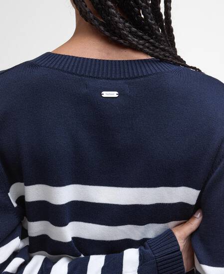 Demi Striped Crew Neck Jumper Dark Navy Stripe
