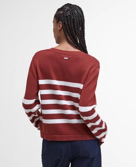 Demi Striped Crew Neck Jumper Burnt Henna Stripe