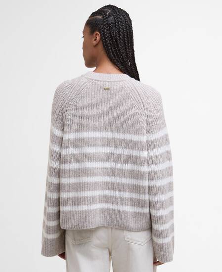 Irene Striped Crew Neck Jumper Oat Stripe