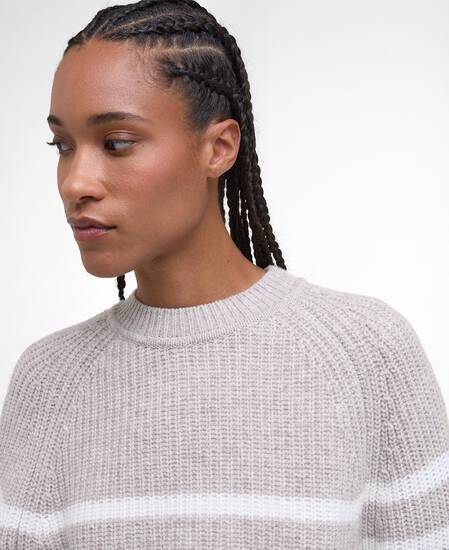 Irene Striped Crew Neck Jumper Oat Stripe