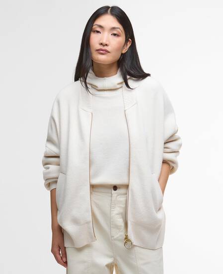 Milda Knitted Bomber Jacket Birch