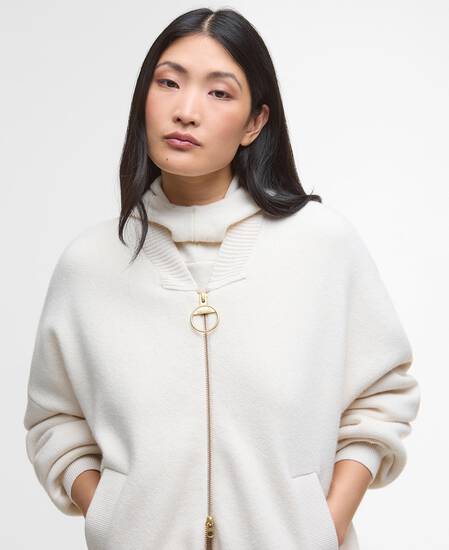 Milda Knitted Bomber Jacket Birch