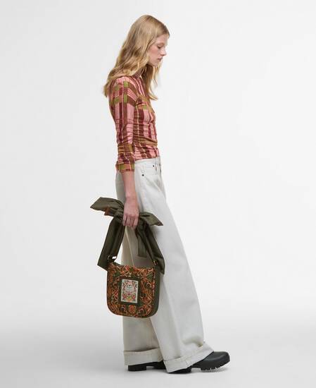 Barbour FARM Rio Thalita Long-Sleeved Knitted Top Pink Tartan