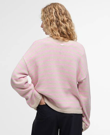 Rosie Knitted Jumper Oat/Cherry Blossom Stripe