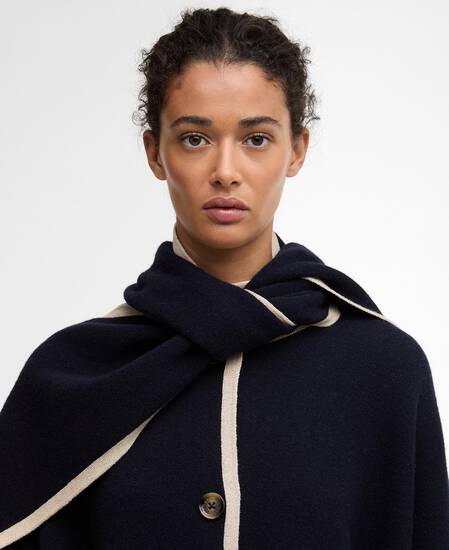 River Knitted Cape Dark Navy