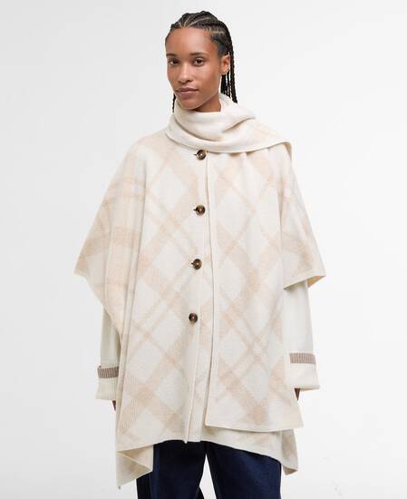 Vienna Tartan Wool-Blend Cape Multi