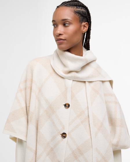 Vienna Tartan Wool-Blend Cape Multi