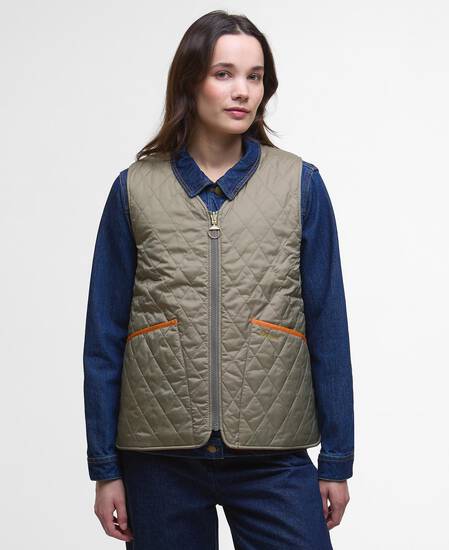 My Barbour Reversible Quilted Liner Timberwolf/Marigold