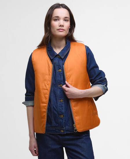 My Barbour Reversible Quilted Liner Timberwolf/Marigold