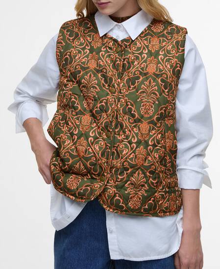 Barbour FARM Rio Fernanda Liner Pineapple/Green Heart Print