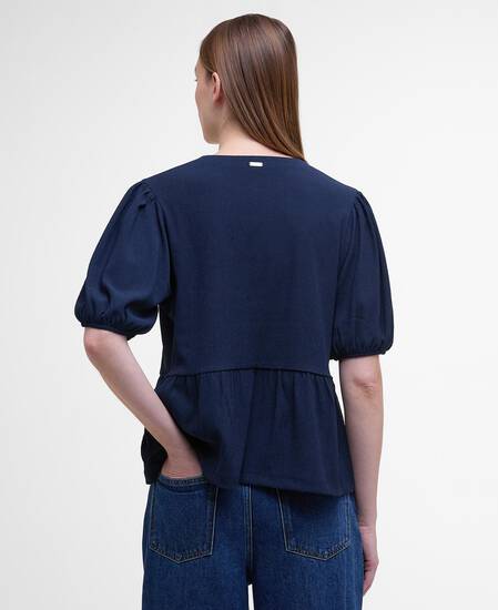 Louise Peplum Blouse Navy