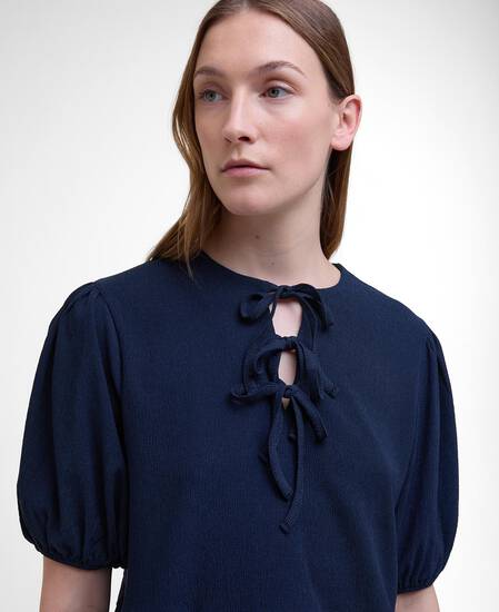 Louise Peplum Blouse Navy