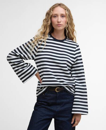 Robyn Striped Sweatshirt Dark Navy Stripe